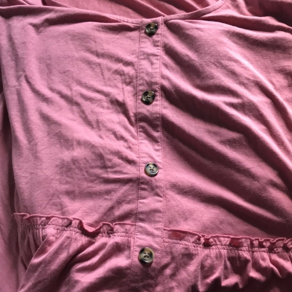 ROBERT LOUIS Punch pink ruched sleeve faux button dress brand new Size 1X - Picture 7 of 10